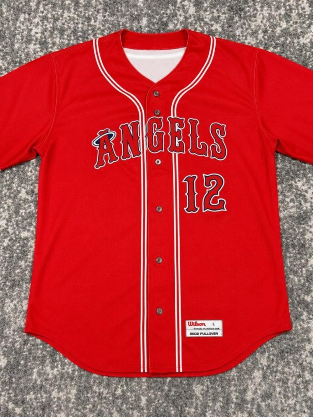 Vintage Graphic Red California Angels Baseball Jersey